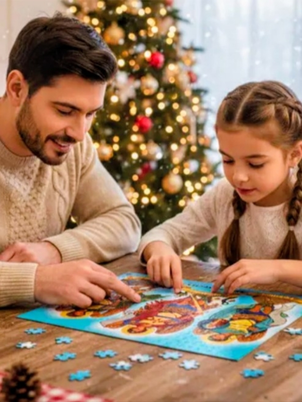 BUNDLE 3 Christmas Holiday Jigsaw Puzzle 1000 PC Fireside Dog Cat London Streets - Picture 12 of 15